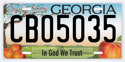 GA license plate CBO5035