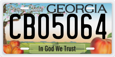 GA license plate CBO5064