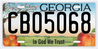 GA license plate CBO5068