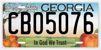 GA license plate CBO5076