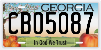 GA license plate CBO5087
