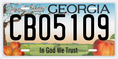 GA license plate CBO5109