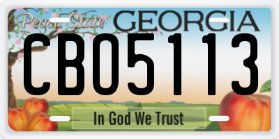 GA license plate CBO5113
