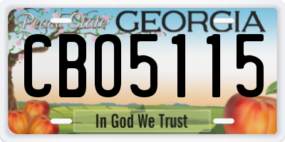 GA license plate CBO5115