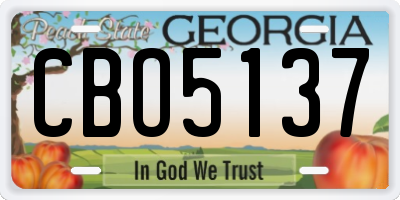 GA license plate CBO5137