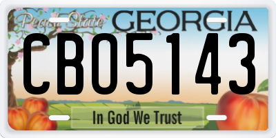 GA license plate CBO5143