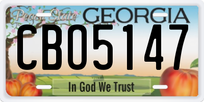 GA license plate CBO5147