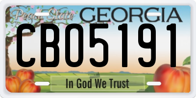 GA license plate CBO5191