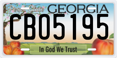 GA license plate CBO5195