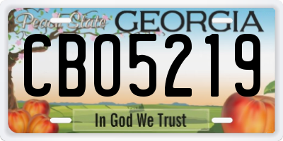 GA license plate CBO5219