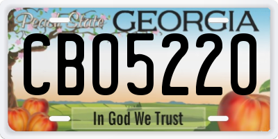 GA license plate CBO5220