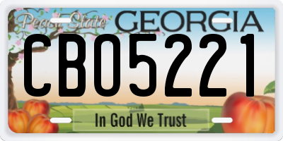 GA license plate CBO5221
