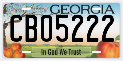 GA license plate CBO5222