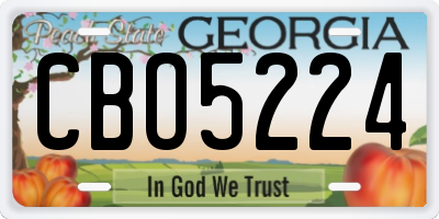 GA license plate CBO5224