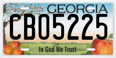 GA license plate CBO5225