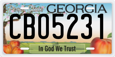 GA license plate CBO5231