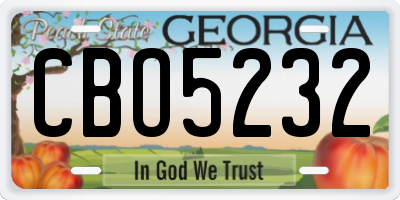 GA license plate CBO5232