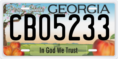 GA license plate CBO5233