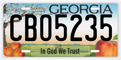 GA license plate CBO5235