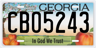 GA license plate CBO5243