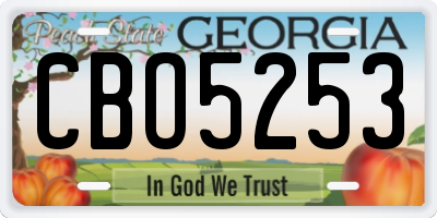 GA license plate CBO5253