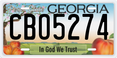 GA license plate CBO5274
