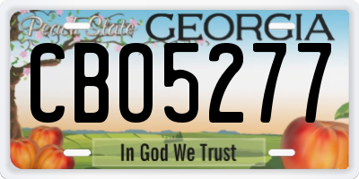 GA license plate CBO5277