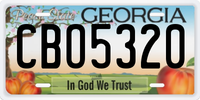 GA license plate CBO5320
