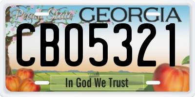GA license plate CBO5321