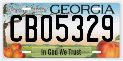 GA license plate CBO5329