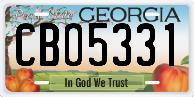 GA license plate CBO5331