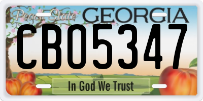 GA license plate CBO5347