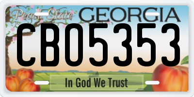 GA license plate CBO5353