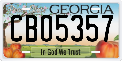 GA license plate CBO5357