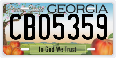 GA license plate CBO5359