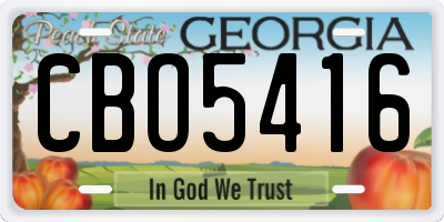GA license plate CBO5416