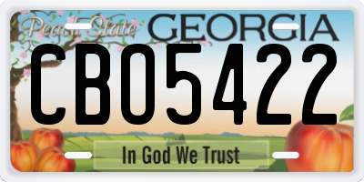 GA license plate CBO5422