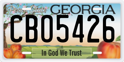 GA license plate CBO5426