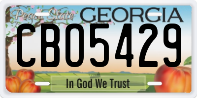 GA license plate CBO5429