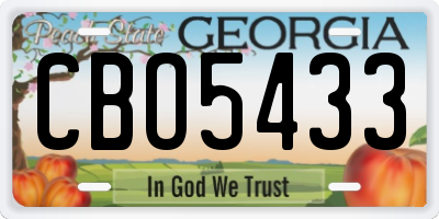 GA license plate CBO5433
