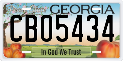 GA license plate CBO5434