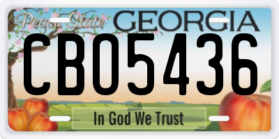 GA license plate CBO5436
