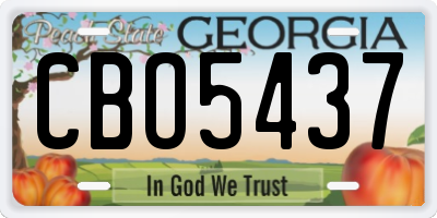 GA license plate CBO5437