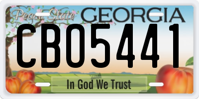 GA license plate CBO5441