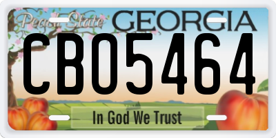 GA license plate CBO5464