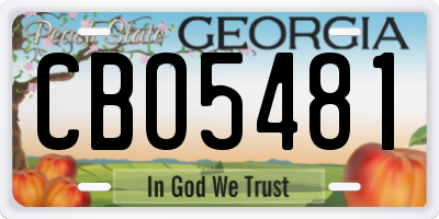 GA license plate CBO5481
