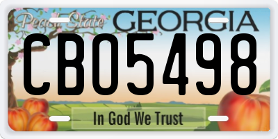 GA license plate CBO5498