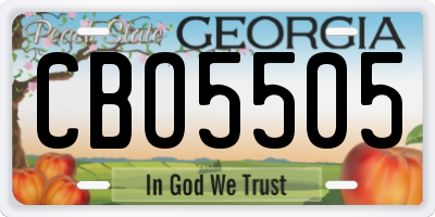 GA license plate CBO5505