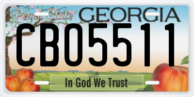 GA license plate CBO5511