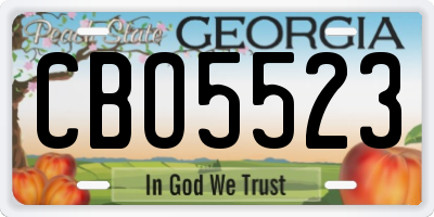 GA license plate CBO5523